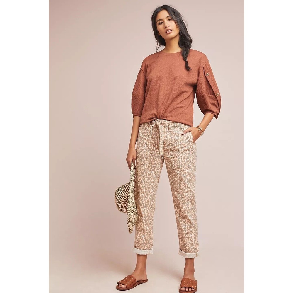 Womens Size 27 Anthropologie The Wanderer Utility Pants Leopard EUC